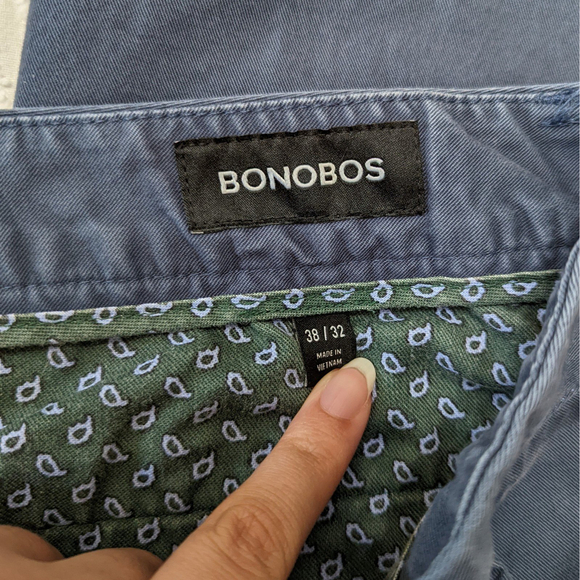 Bonobos Men's Slim Fit Stretch Washed Chinos Steely Blue 38x32 (Meas. 38x31.5) - Picture 4 of 6